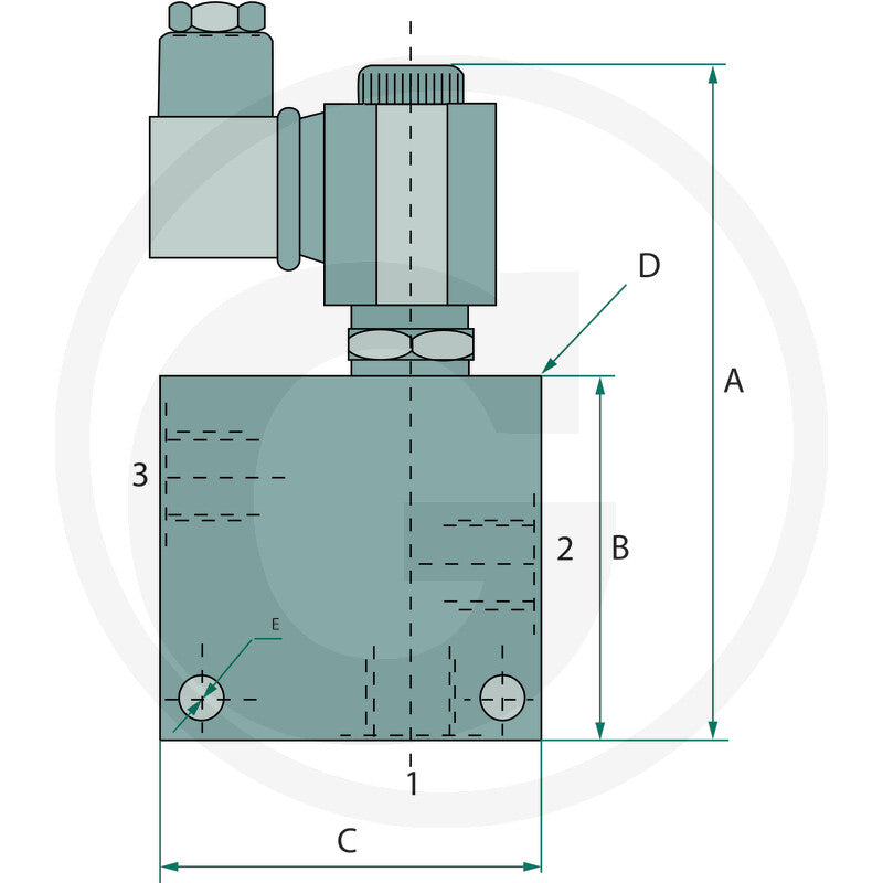 3/2 -vägs elektromagnetventil